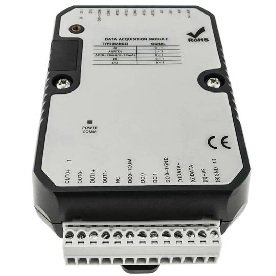 Módulo RS485 Modbus I/O 4 entradas analógicas 2 salidas analógicas 2 entradas digitales 2 salidas digitales