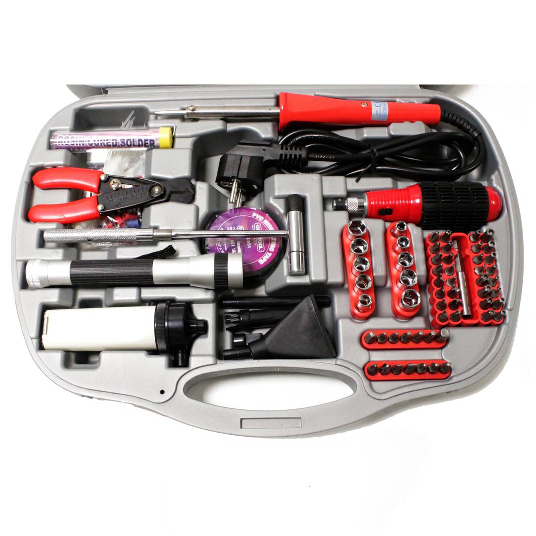 Kit von verschiedenen Werkzeugen von 145 Stück Modell GTK-145B mit Lötkolben