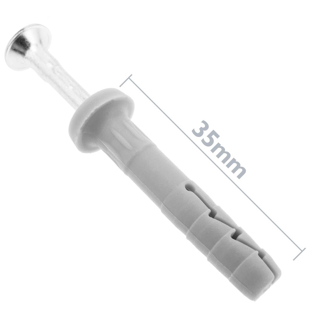 Pack of 50 units impact plug with screw 6 x 35 mm