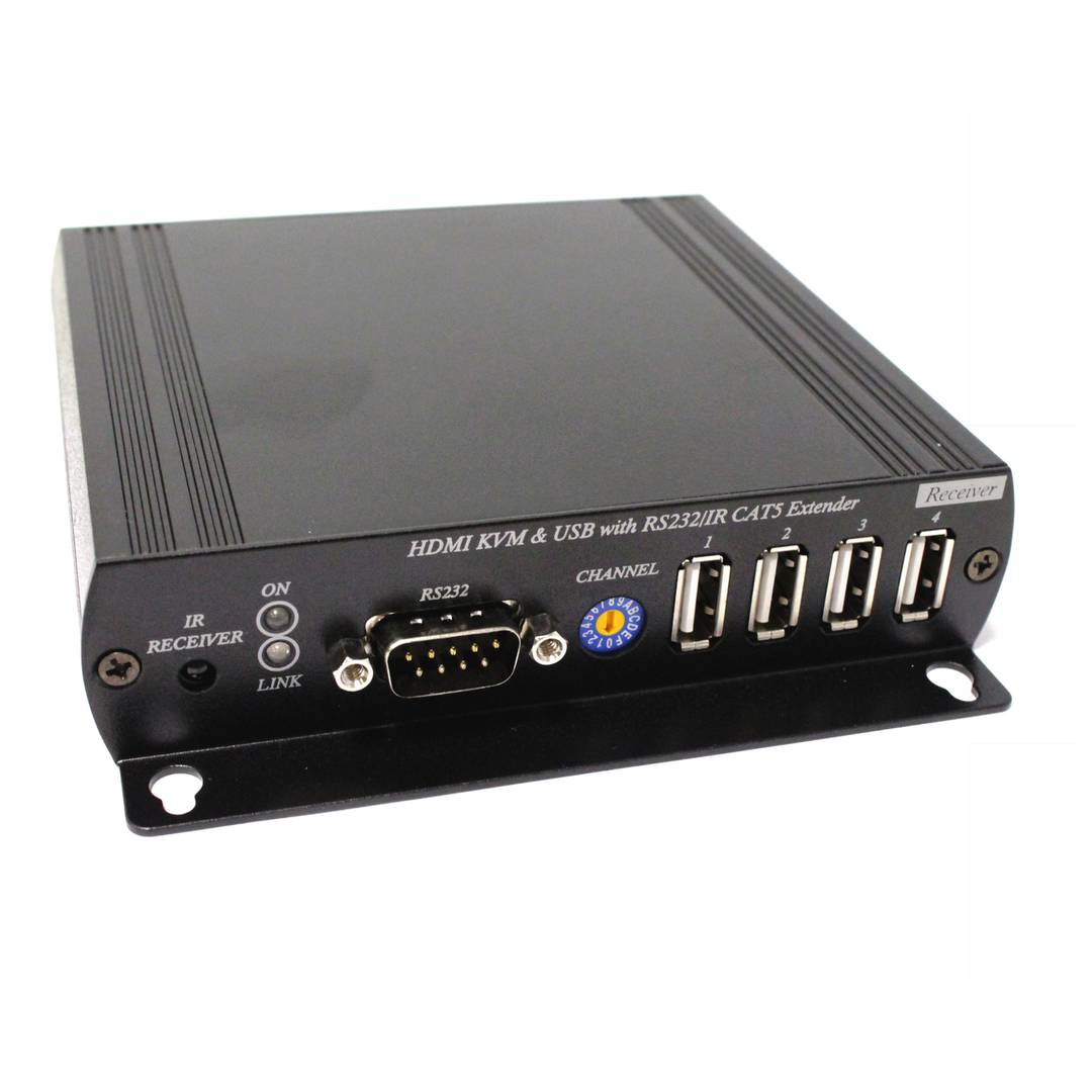Extensor de HDMI AUDIO USB RS232 IR por cable UTP Cat.5e y Cat.6 solo receptor