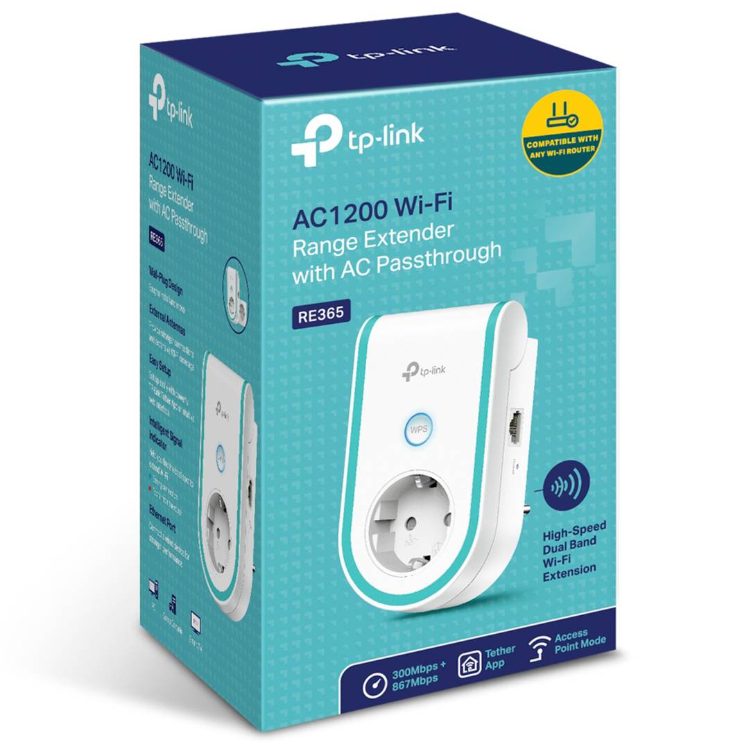 Estensore di portata Wi-Fi AC1200 TP-Link RE365 - Cablematic