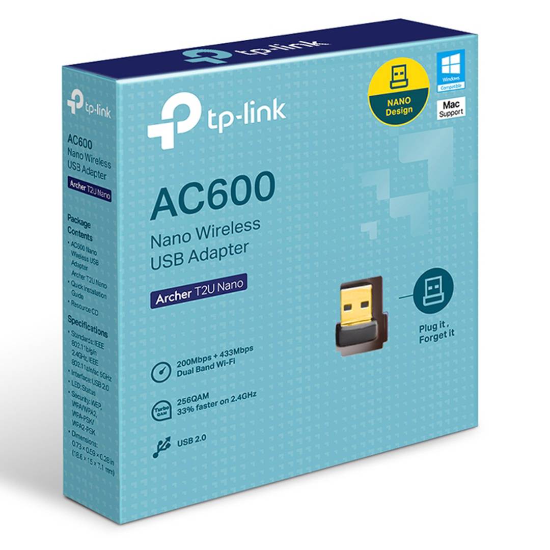 Drahtloser USB 2.0-Adapter TP-Link Archer T2U Nano AC600