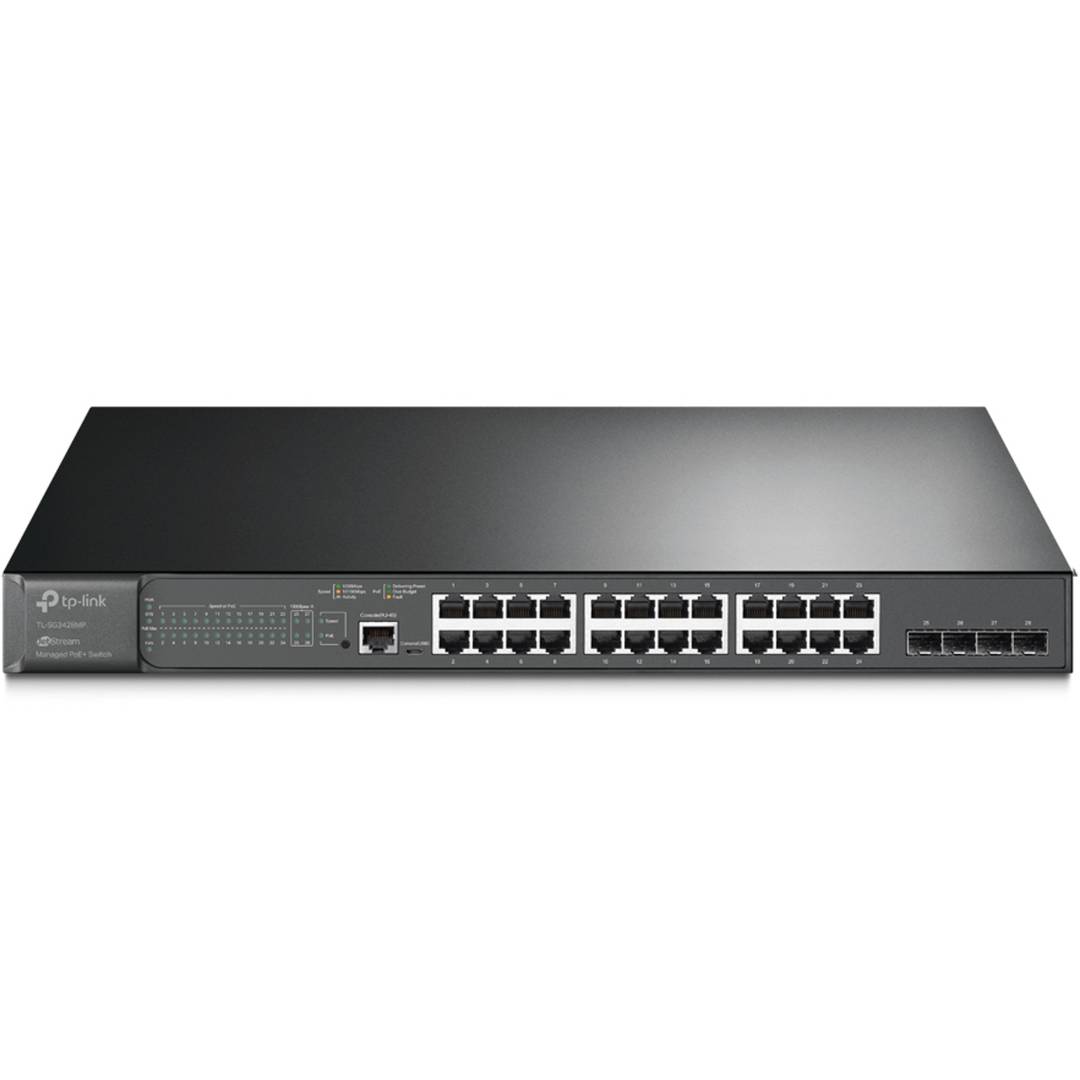 Switch TP-Link Gestionable L2 Gigabit JetStream TL-SG3428MP de 24 Puertos Gigabit y 4 SFP