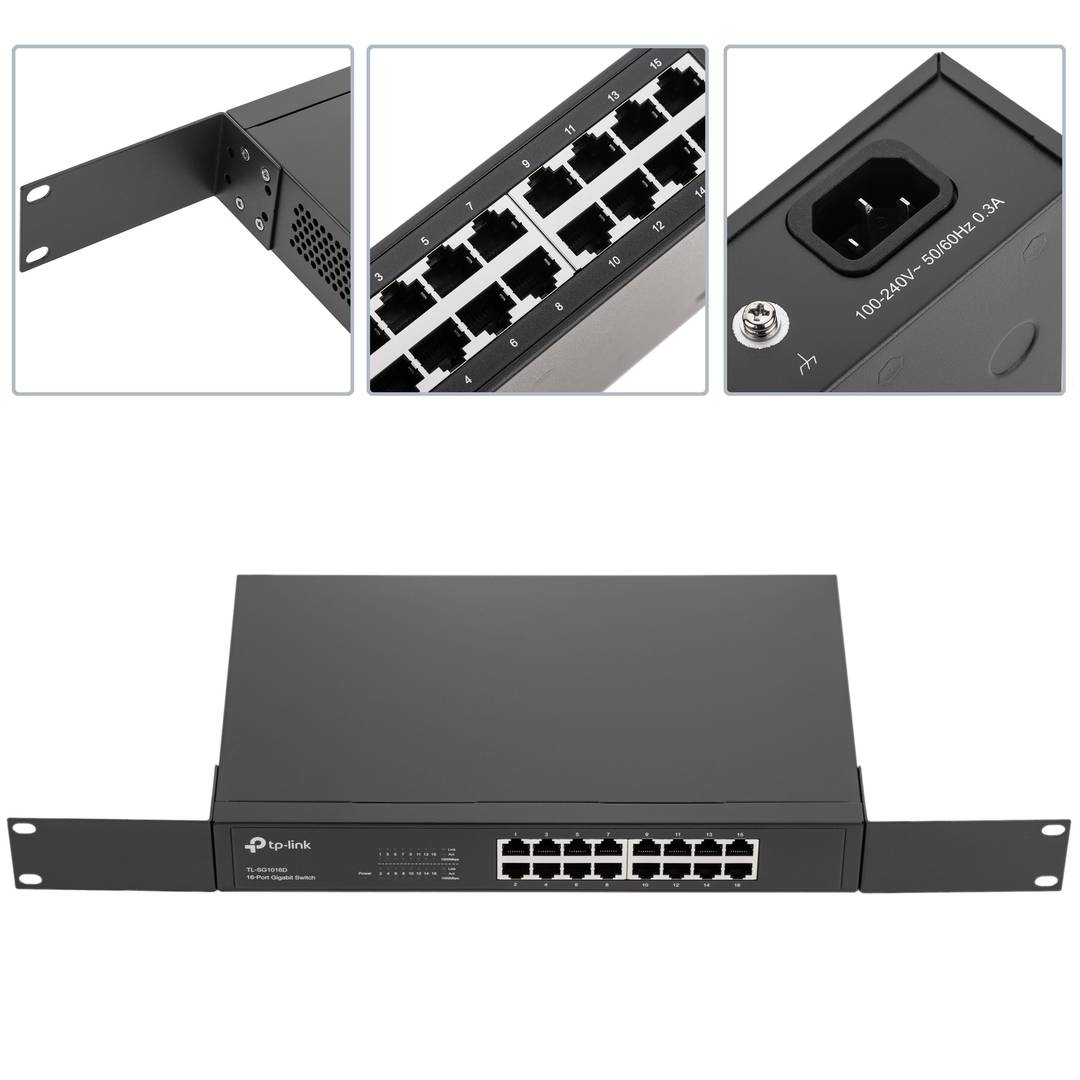 TP-Link TL-SG1016 Switch 16 Ports Gigabit Rack 19