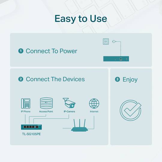 Switch Gigabit de 5 portas TP-Link TL-SG105PE (4 PoE +)