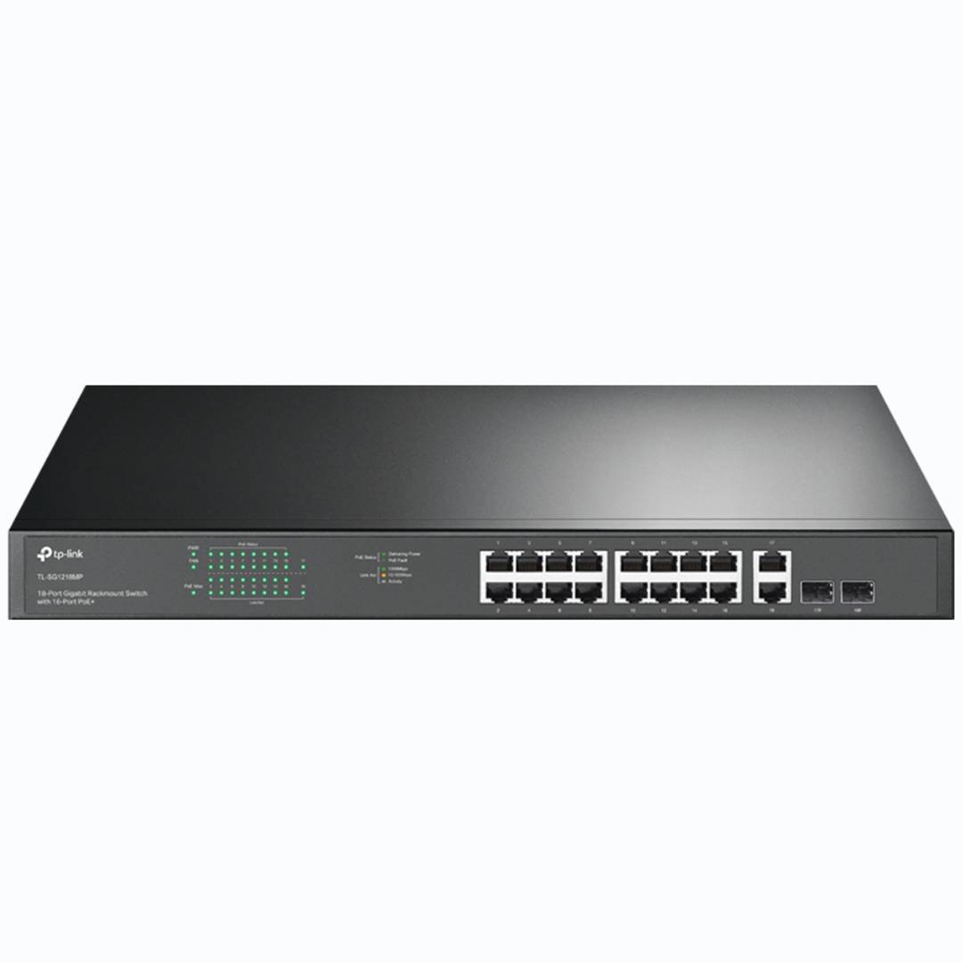 TP-LINK TL-SG1218MP 18-portowy przełącznik Gigabit z 16 portami PoE + 2 SFP