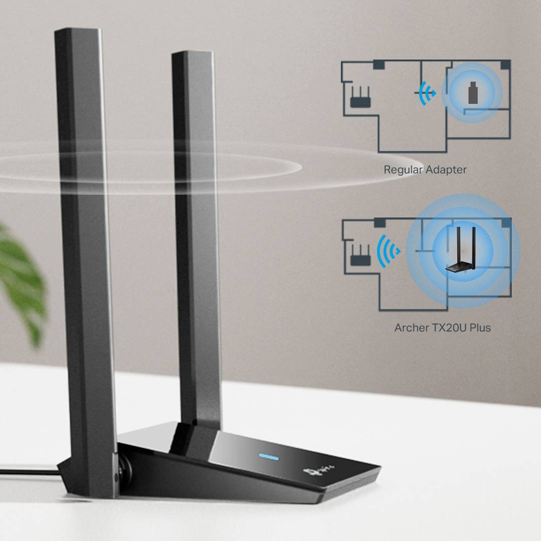AX1800 USB wifi-adapter met twee antennes voor TP-Link Archer TX20U Plus
