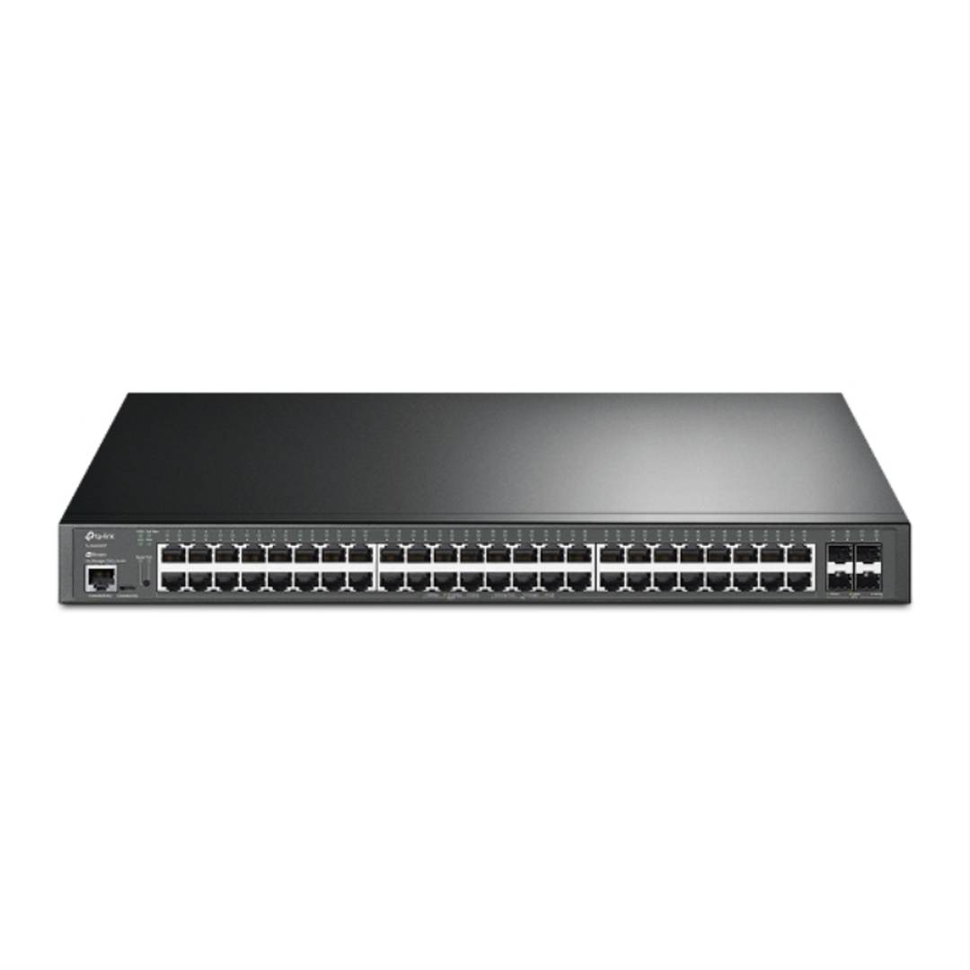 Switch TP-Link Omada TL-SG3452XP/L2+ com 48 portas Ethernet 1G PoE+ e 4 portas SFP+ com potência de 500W