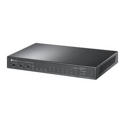 Switch No gestionable TP-LINK de 8 puertos 10/100 con 2 puertos Gigabit y 1 puerto SFP.