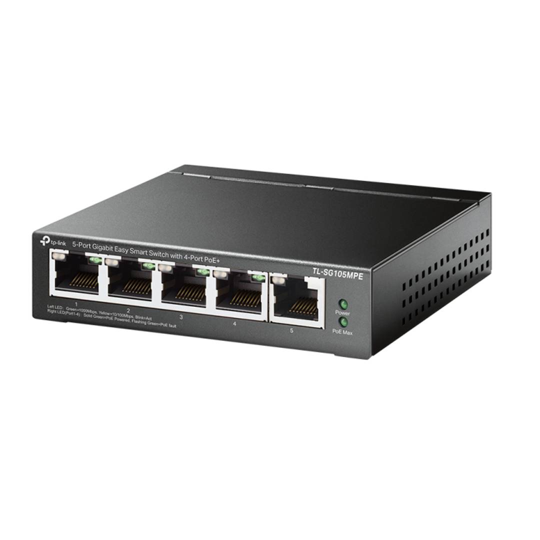 TP-LINK TL-SG105MPE Commutateur professionnel Gigabit 5 ports simple et intelligent avec 4 ports POE+