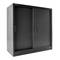 Casellario di metallo dell’ufficio con porte scorrevoli 900x900x400mm nero RackMatic