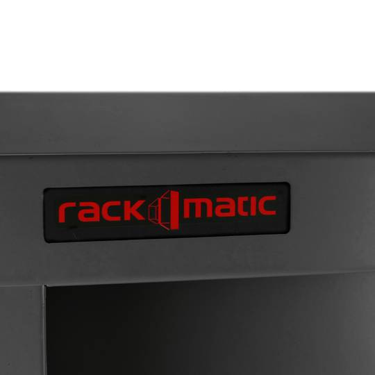 Casellario di metallo dell’ufficio con porte scorrevoli 900x900x400mm nero RackMatic
