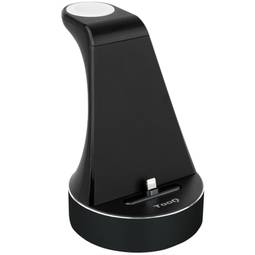 Dock de charge pour Apple Watch et iPhone avec chargeur USB noir TooQ TQCD02L