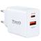 Chargeur avec port USB-C/PD 20W, couleur blanche 18W USB-A/QC TooQ TQWC-2SC04WT