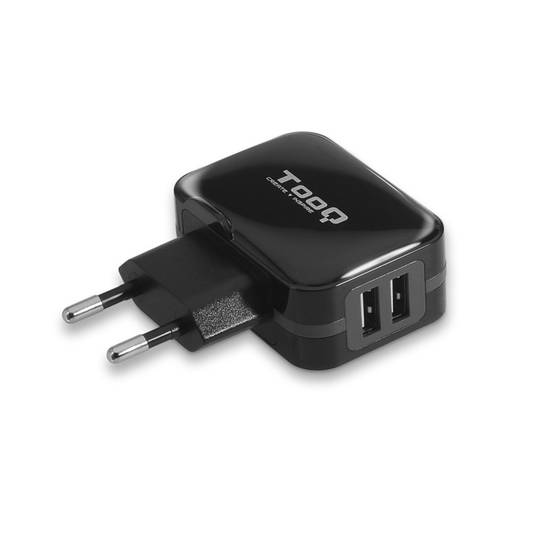 Charger with 2 USB ports 3.4A of 17W AI-Tech black color TooQ TQWC-1S02