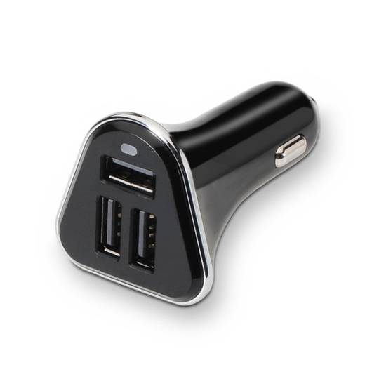 Caricabatteria da auto con 3 porte USB 2.4A da 26W colore nero TooQ TQCC-2003