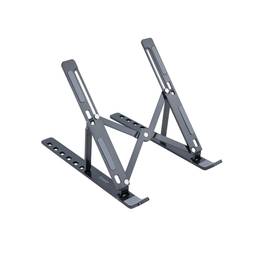 Riser stand for laptops and tablets in dark gray aluminum foldable TooQ TQLRS0035-AL-G