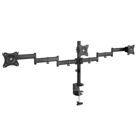 Soporte de mesa con brazos regulables para 3 pantallas hasta 27