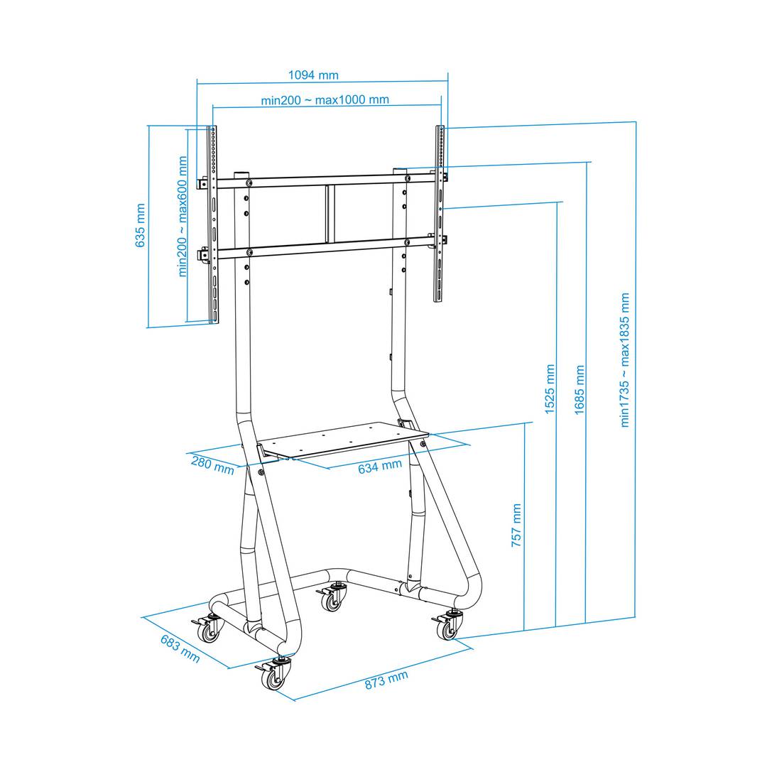 Suport de terra TooQ per a pantalla de 60