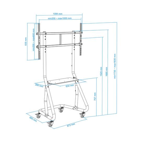 Suport de terra TooQ per a pantalla de 60