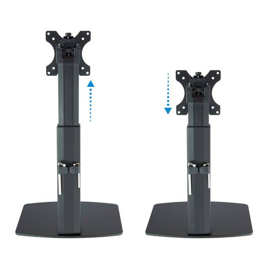 Adjustable desktop stand with base for screen up to 32