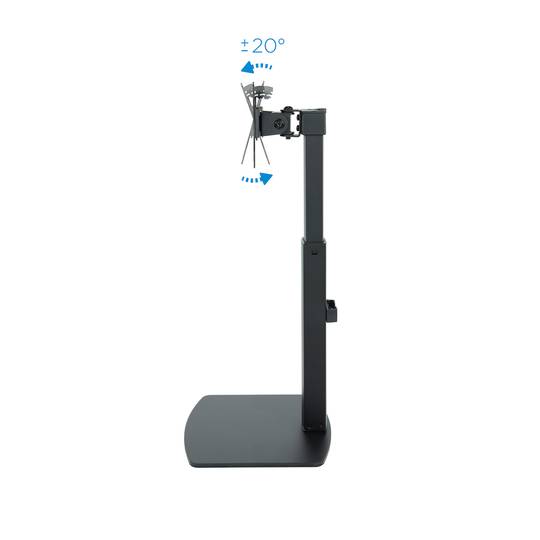 Adjustable desktop stand with base for screen up to 32