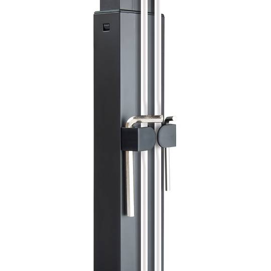 Adjustable desktop stand with base for screen up to 32