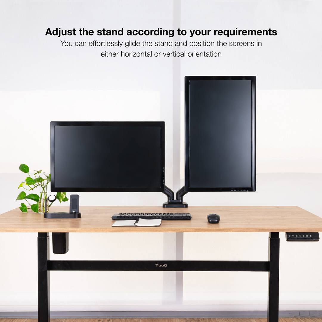 Soporte de mesa con brazos regulables para 2 pantallas hasta 32