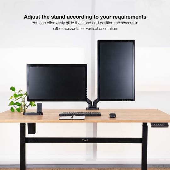 Soporte de mesa con brazos regulables para 2 pantallas hasta 32