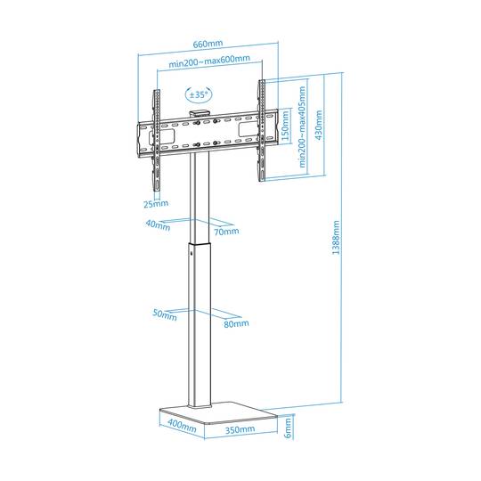 Stojak podłogowy do telewizora LCD LED z płaskim ekranem 37