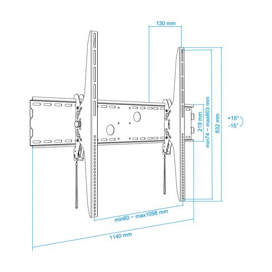Suport de paret inclinable per a pantalla TV de 60