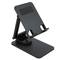 Black aluminum riser support for smartphones and tablets up to 12.9