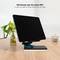 Black aluminum riser support for smartphones and tablets up to 12.9