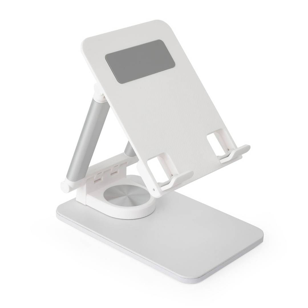 White aluminum riser support for smartphones and tablets up to 12.9