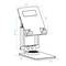 White aluminum riser support for smartphones and tablets up to 12.9