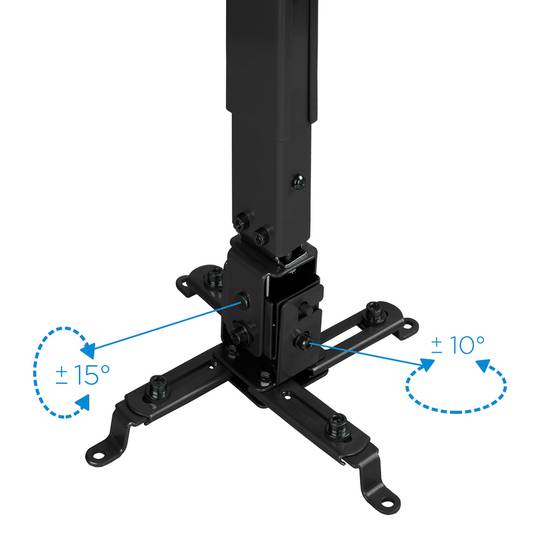 Plafondsteun met mast 13cm 43cm 65cm voor projector 20 Kg zwart