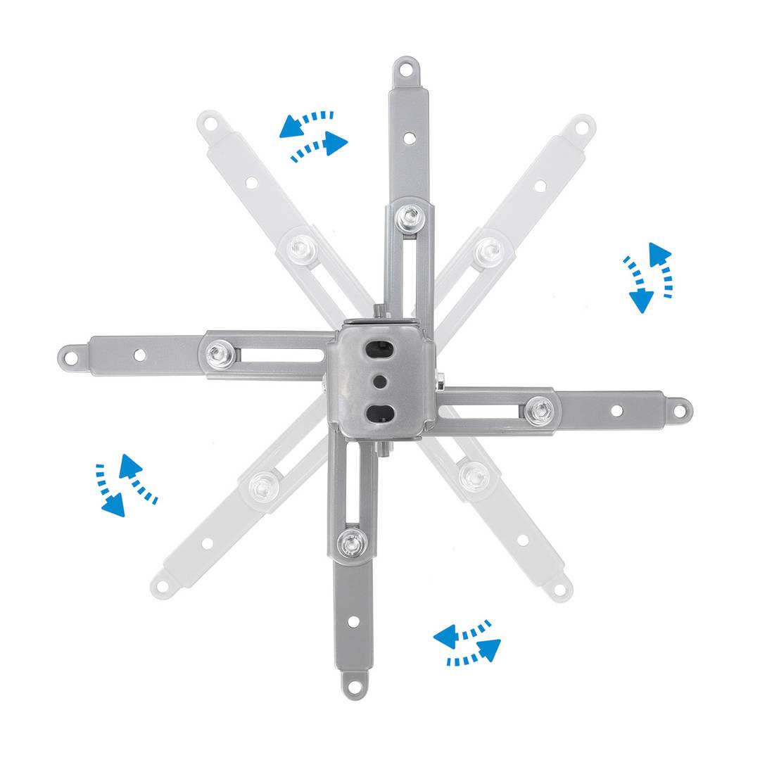 Suporte de teto com mastro 13cm 43cm 65cm para projetor 20 Kg prata