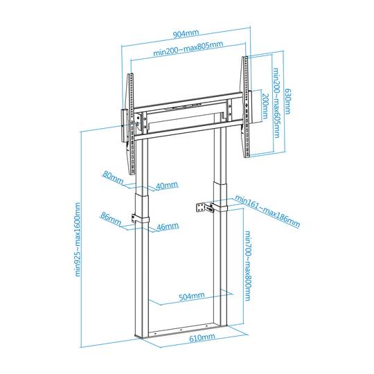 Suporte de fixação de chão e parede para TV LCD LED ecrã plano de 55