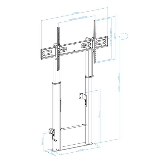 Boden- und Wandbefestigungshalterung für 55-100 Zoll LCD-LED-Flachbildfernseher, höhenverstellbar