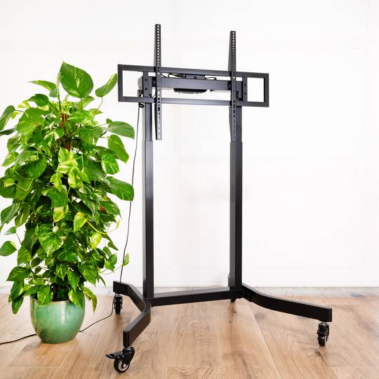 Suporte de chão com rodas para TV LCD LED de ecrã plano motorizado de 55
