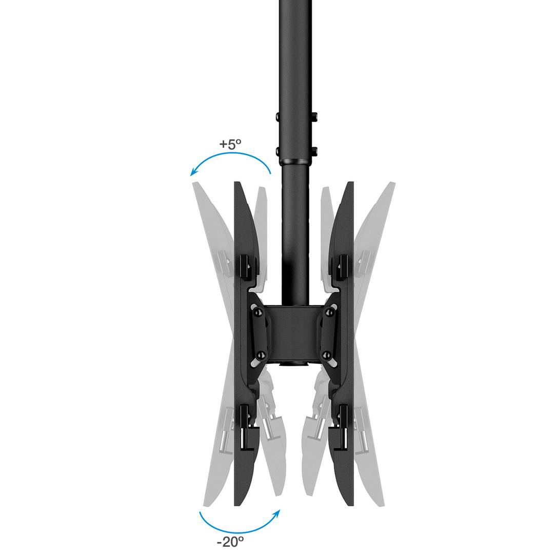 Suporte de tecto para 2 ecrãs planos de 43