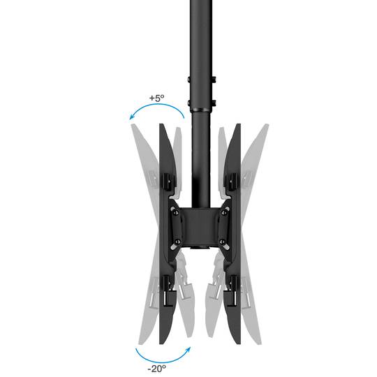 Suporte de tecto para 2 ecrãs planos de 43