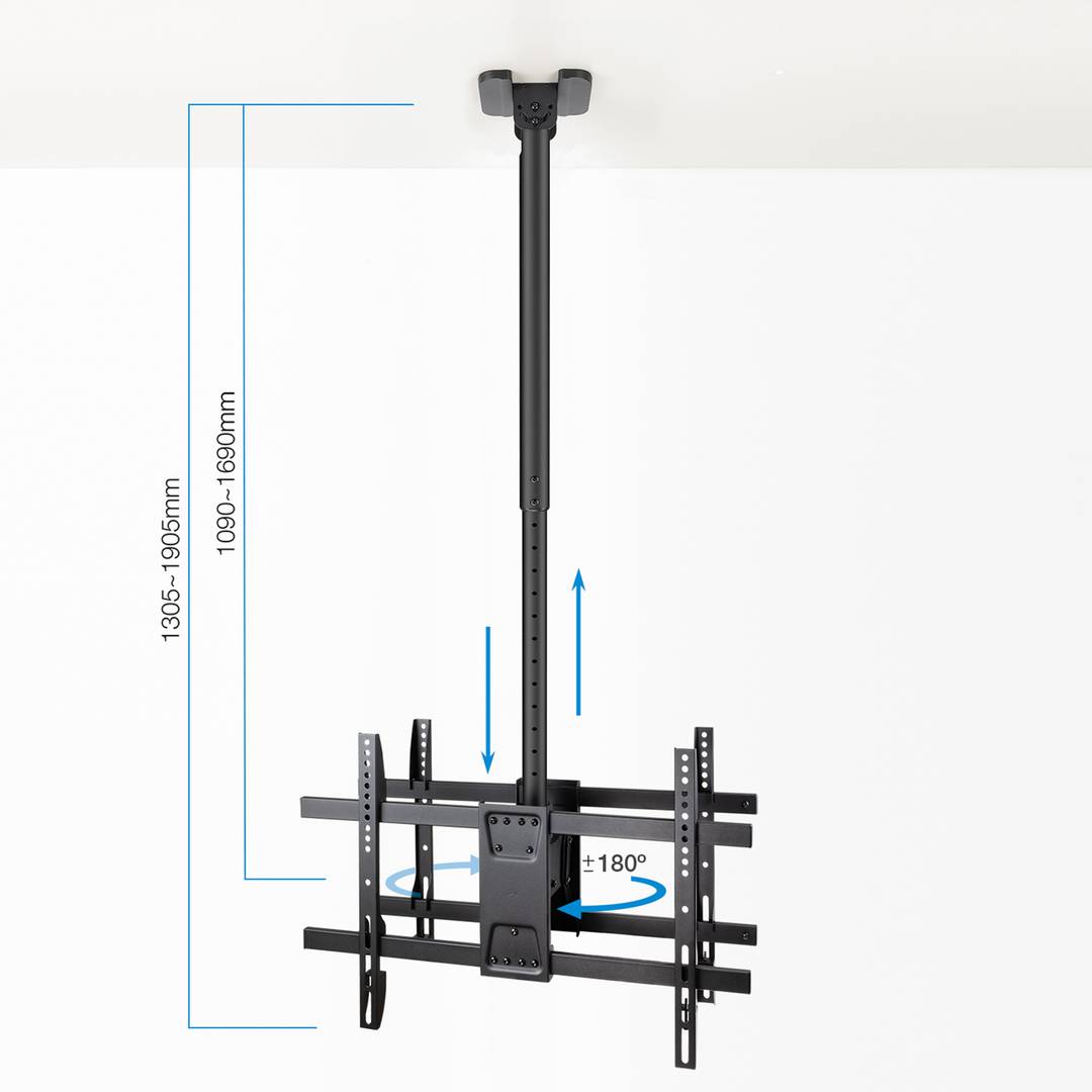 Support plafond XL pour 2 écrans plats de 43