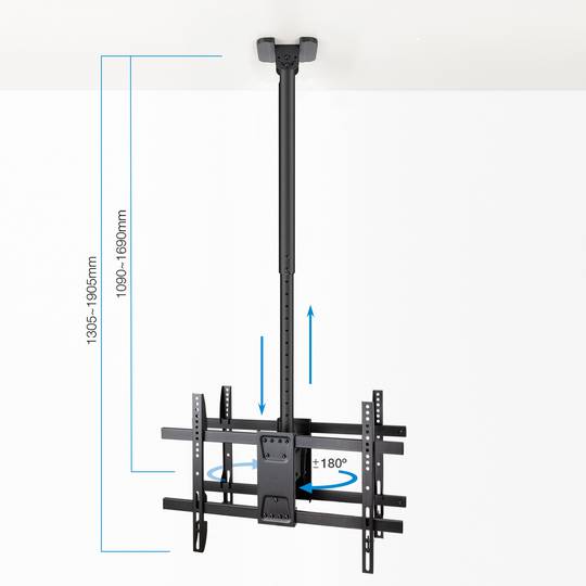 Support plafond XL pour 2 écrans plats de 43