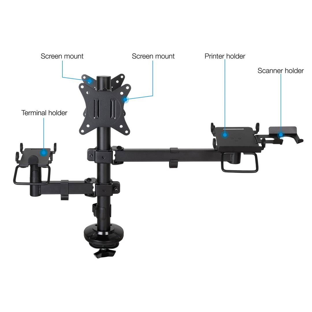 Verstelbare tafelsteun voor 2 schermen en 2 17