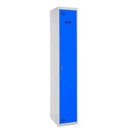 Metalowa szafka magazynowa z 1 modułem i 1 komorą 1800 x 300 x 500 mm firmy RackMatic, kolor szary i niebieski