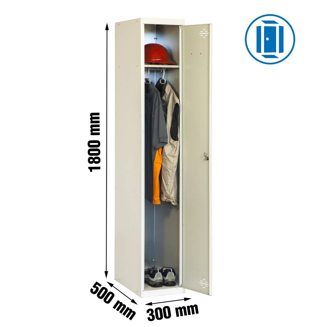 Armário de armazenamento de metal com 1 módulo e 1 compartimento 1800 x 300 x 500 mm da RackMatic na cor cinza e cinza