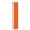 Taquilla consigna de metall d'1 mòdul de 1 compartiment 1800 x 300 x 500 mm de Simonrack color gris i taronja