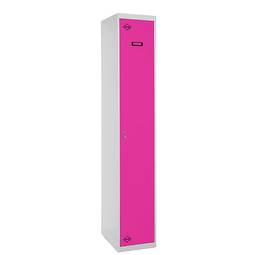 Armário de armazenamento de metal com 1 módulo e 1 compartimento 1800 x 300 x 500 mm da RackMatic na cor cinza e rosa