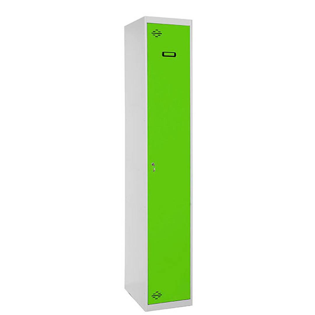 Armário de armazenamento de metal com 1 módulo e 1 compartimento 1800 x 300 x 500 mm da RackMatic na cor cinza e verde